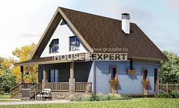 130-003-Л Проект двухэтажного дома мансардой, бюджетный дом из арболита Алатырь, House Expert