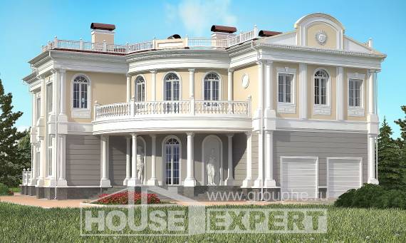 505-001-П Проект двухэтажного дома и гаражом, огромный коттедж из твинблока Ядрин, House Expert