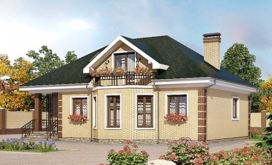 150-013-Л Проект двухэтажного дома с мансардой, недорогой домик из кирпича Чебоксары | Проекты домов от House Expert