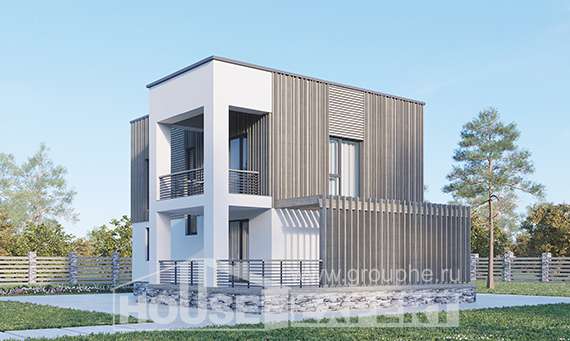 150-017-П Проект двухэтажного дома, доступный коттедж из бризолита Шумерля, House Expert