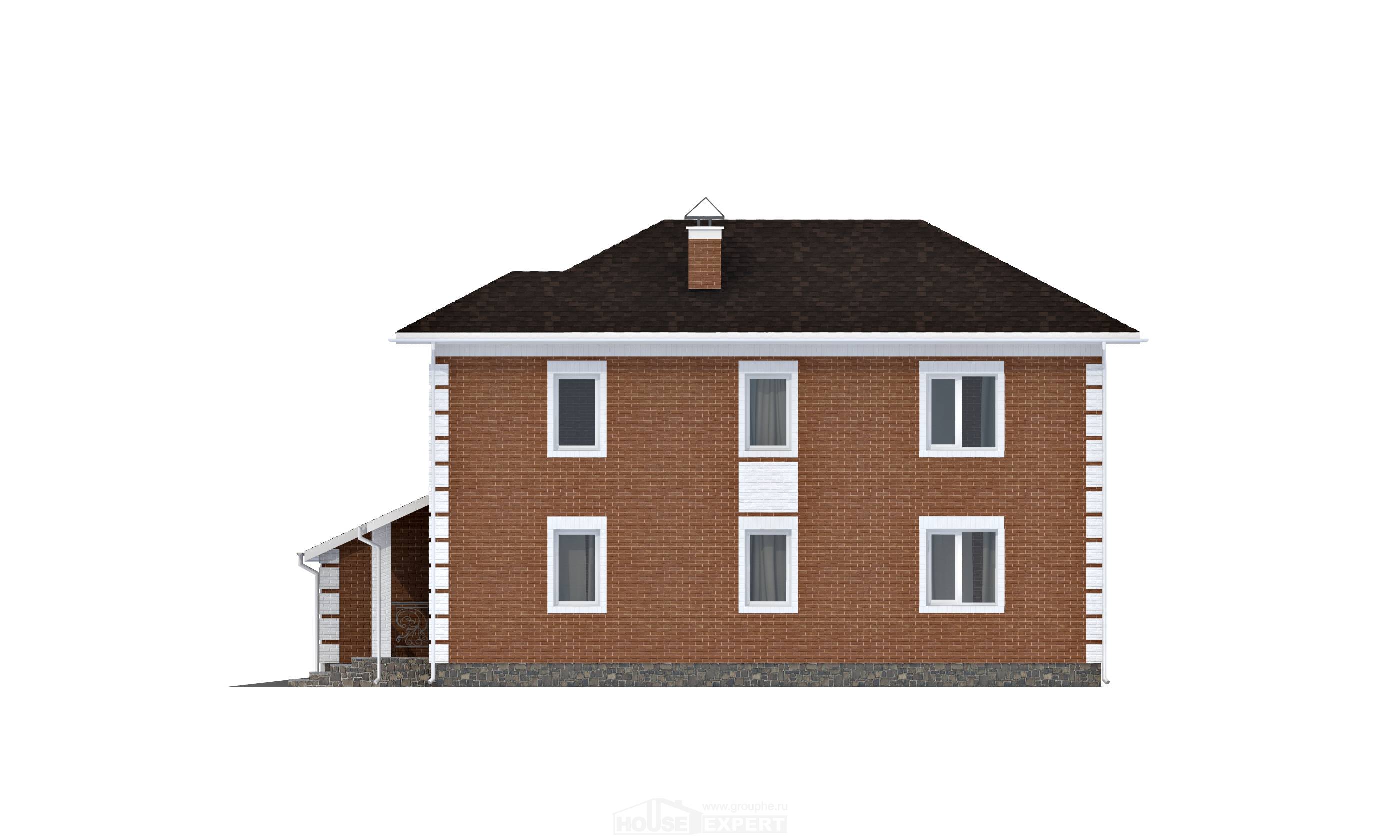 220-004-Л Проект двухэтажного дома и гаражом, средний коттедж из кирпича Канаш, House Expert