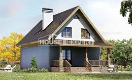 130-003-Л Проект двухэтажного дома мансардой, недорогой коттедж из бризолита Ядрин, House Expert
