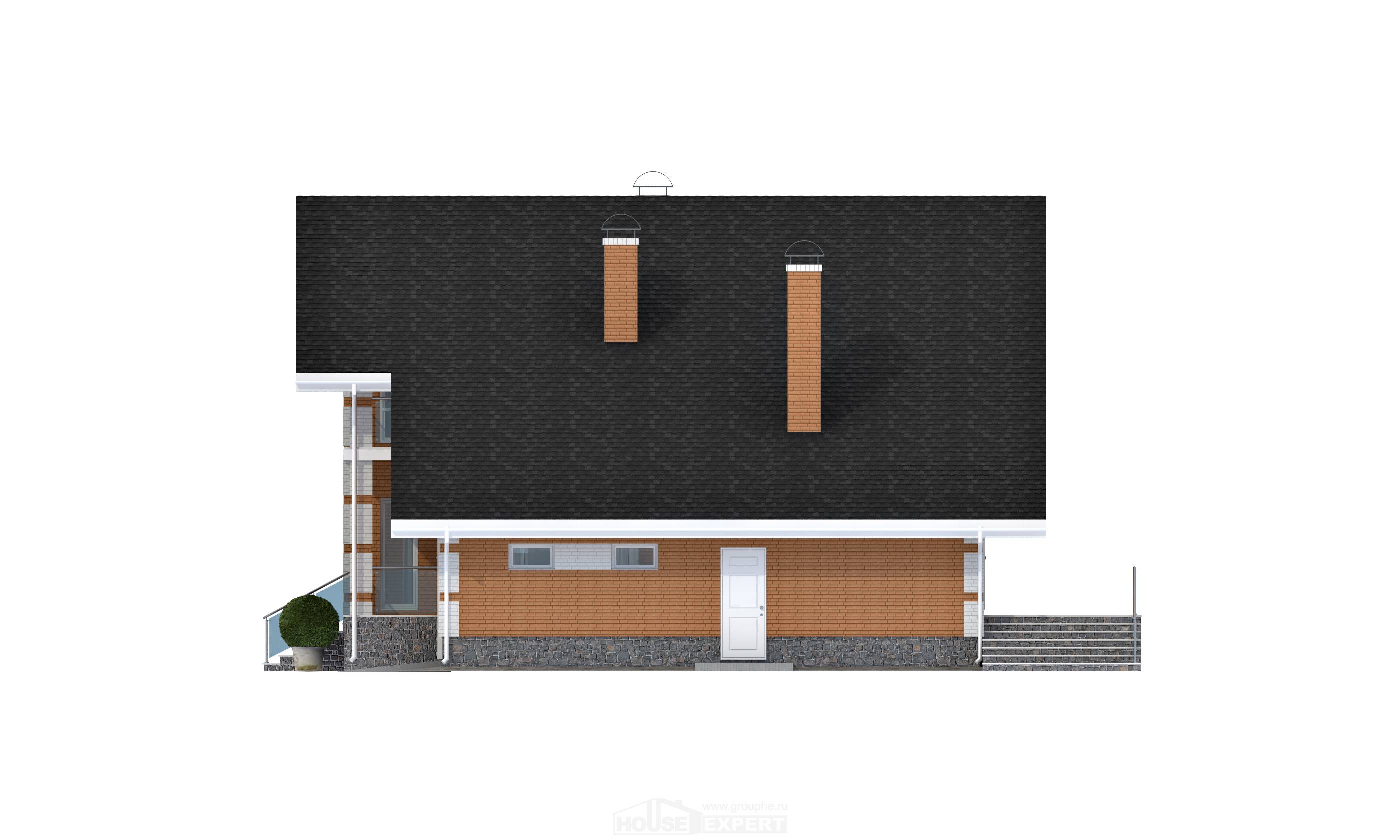 190-006-П Проект двухэтажного дома мансардой, гараж, средний дом из пеноблока Канаш, House Expert