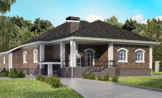490-001-П Проект трехэтажного дома мансардой, гараж, современный загородный дом из кирпича Алатырь | Проекты домов от House Expert