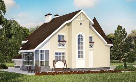 275-001-Л Проект двухэтажного дома мансардой и гаражом, уютный дом из кирпича Ядрин | Проекты домов от House Expert