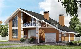 190-006-П Проект двухэтажного дома мансардный этаж и гаражом, средний домик из поризованных блоков Ядрин, House Expert