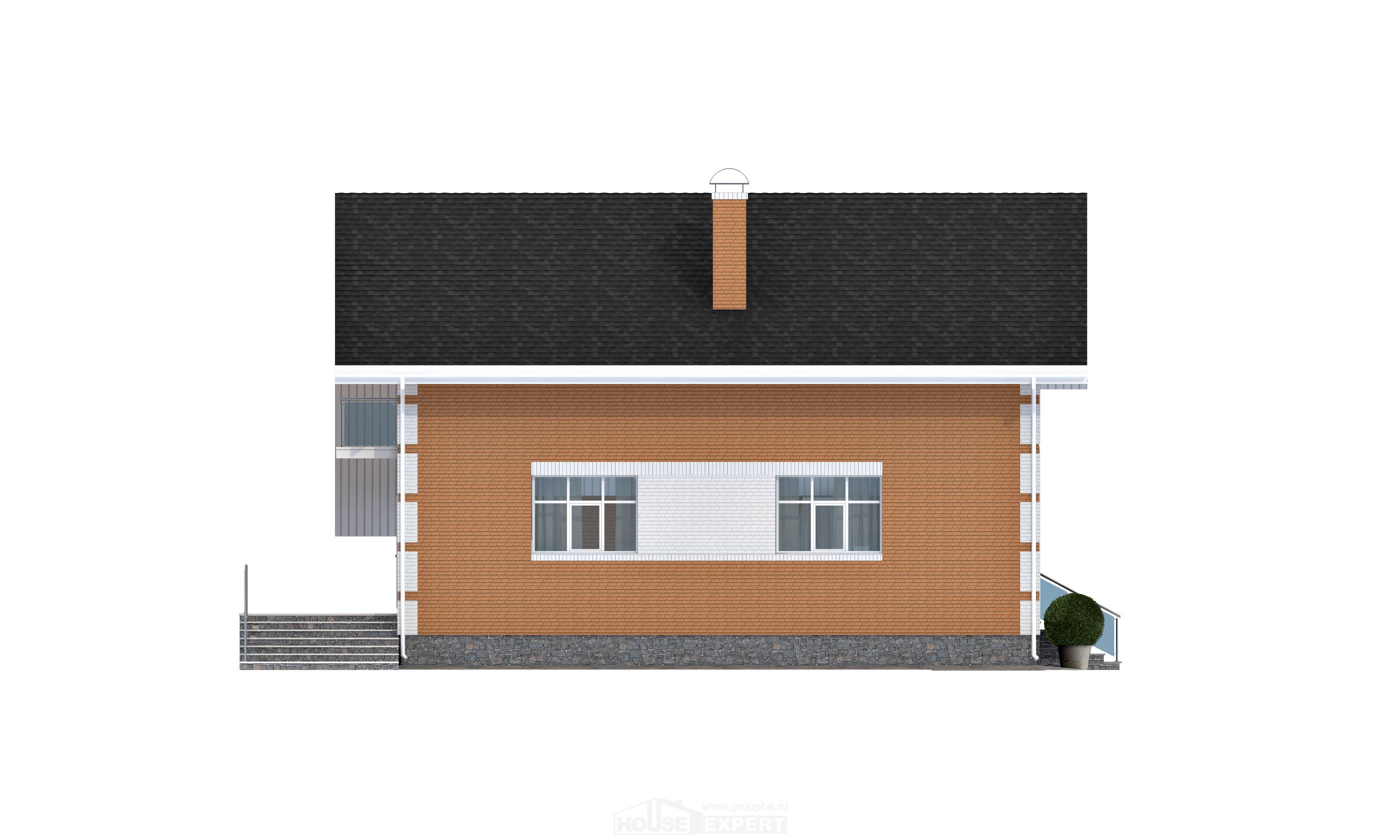 190-006-П Проект двухэтажного дома мансардой и гаражом, современный домик из арболита Алатырь, House Expert