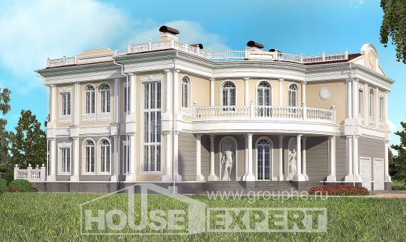 505-001-П Проект двухэтажного дома и гаражом, огромный домик из поризованных блоков Канаш, House Expert