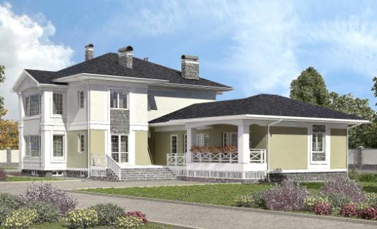 620-001-Л Проект трехэтажного дома, гараж, классический дом из арболита Шумерля | Проекты домов от House Expert