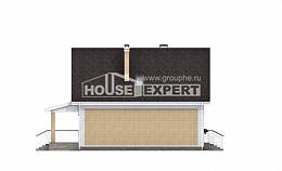 130-004-П Проект двухэтажного дома с мансардным этажом, бюджетный домик из поризованных блоков Алатырь, House Expert