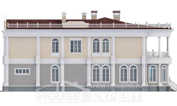 505-001-П Проект двухэтажного дома и гаражом, классический коттедж из газосиликатных блоков Новочебоксарск, House Expert