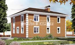 220-004-Л Проект двухэтажного дома и гаражом, современный коттедж из кирпича Новочебоксарск, House Expert